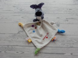 Woezel en Pip knuffeldoek velours wit sterren vlinder Woezel 2014