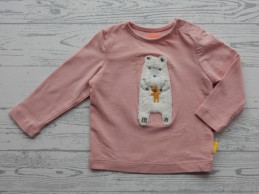 Hema baby shirt zalmroze roze ijsbeer beertje maat 56