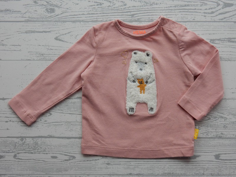 Dressoir Haringen Stier Hema baby shirt zalmroze roze ijsbeer beertje maat 56
