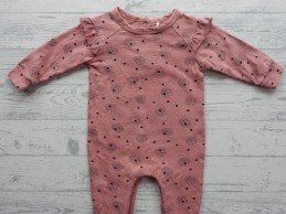 Prenatal newborn onesie jumpsuit roze rondjes print maat 62