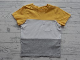 H&M t-shirt geel wit grijs...