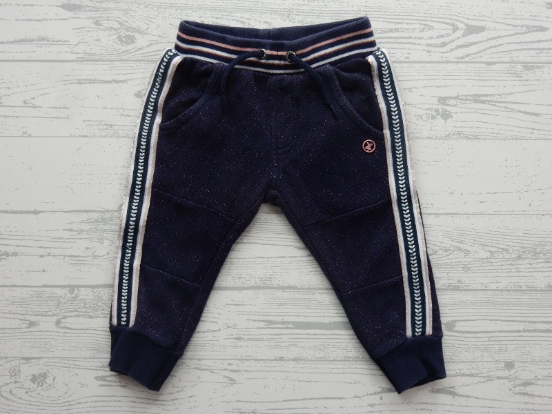 Koko Noko sweat pants donkerblauw roze glitter maat 74