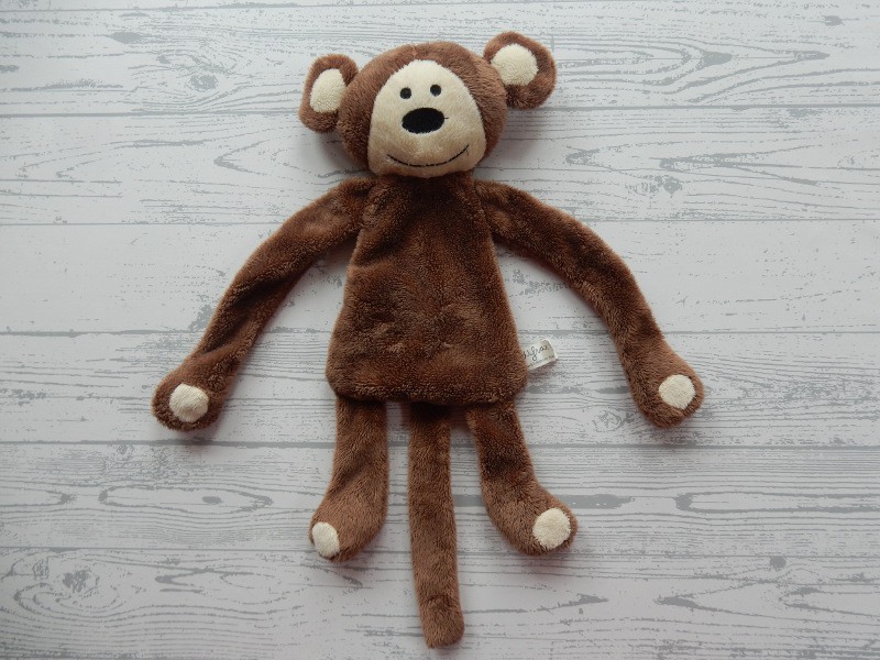 Difrax platte knuffel knuffellap velours bruin Aap Mario