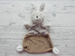 Babydream Rossmann knuffeldoek velours bruin grijs konijn
