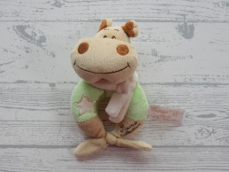 Tiamo knuffel rammelaar velour beige bruin groen nijlpaard Harry Hippo