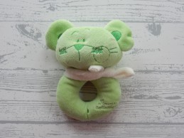 Tiamo collection knuffel rammelaar velours groen muis Mandy