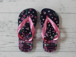 Havaianas Kids slippers donkerblauw roze Flores maat 27-28