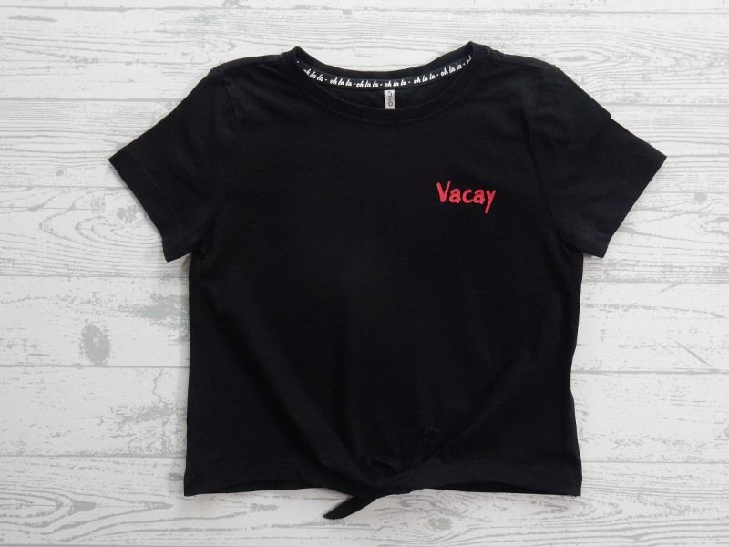 Kids Only t-shirt zwart Vacay Gelin maat 116