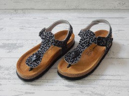 Hush Puppies kinder sandalen grijs zwart luipaardprint