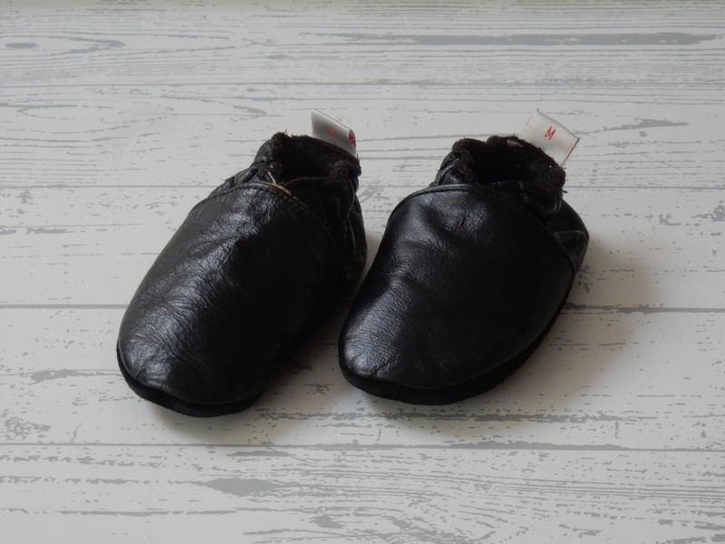 BabySteps babyslofjes leer suede zwart maat M