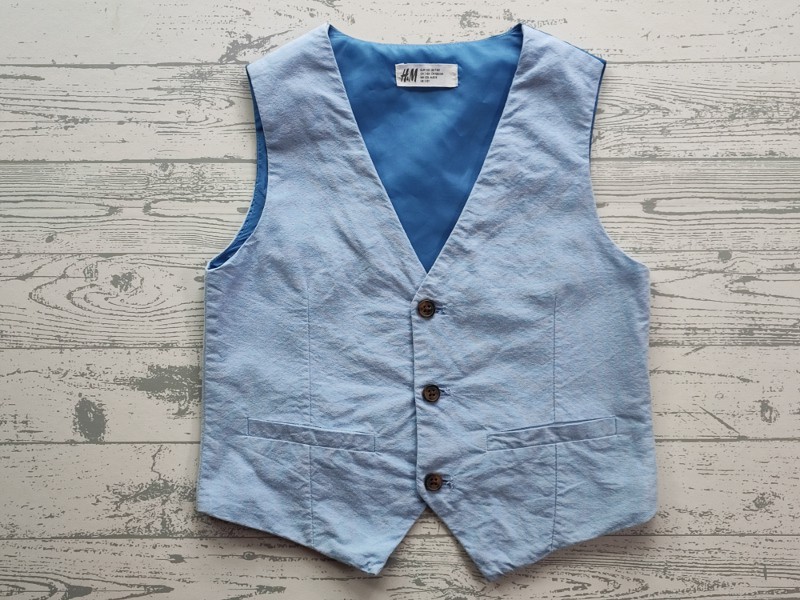 H&M kostuum gilet lichtblauw maat 128