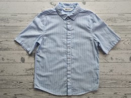H&M overhemd blouse lichtblauw wit gestreept maat 128