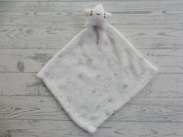 Primark baby knuffeldoek velours wit grijs sterren Ster