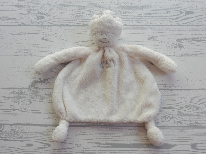 BamBam knuffeldoek velours wit zilver Prins