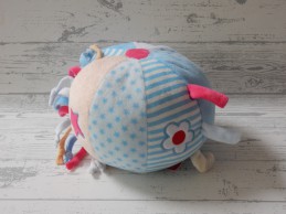 Lillebi Wollibo Simba knuffel activity bal velours blauw wit roze