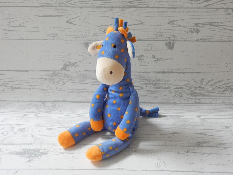 Jellycat knuffel pluche velours blauw oranje giraffe Zany 25 cm