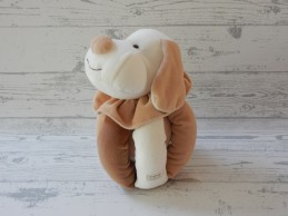 Tiamo Collection knuffel rammelaar velours ecru beige bruin hond