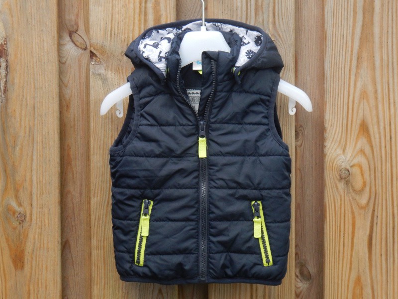 Topomini bodywarmer donkerblauw lime dino's maat 74