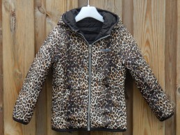 Vingino winterjas reversible zwart dierenprint Turien maat 110