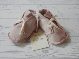 Gray Label baby raw edged booties slofjes Vintage Pink maat 0-6 mnd