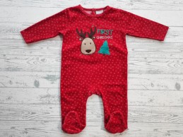 Wiplala jumpsuit velours rood rendier It's My First Christmas maat 74