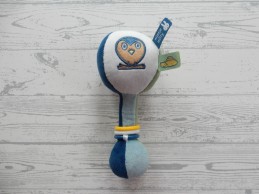 Nijntje balrammelaar velours wit groen blauw ringen uil