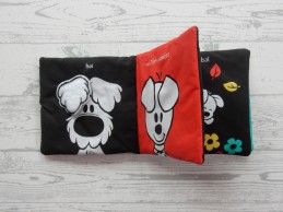 Woezel en Pip stoffen boek katoen knisper groen rood zwart