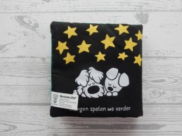 Woezel en Pip stoffen boek katoen knisper groen rood zwart