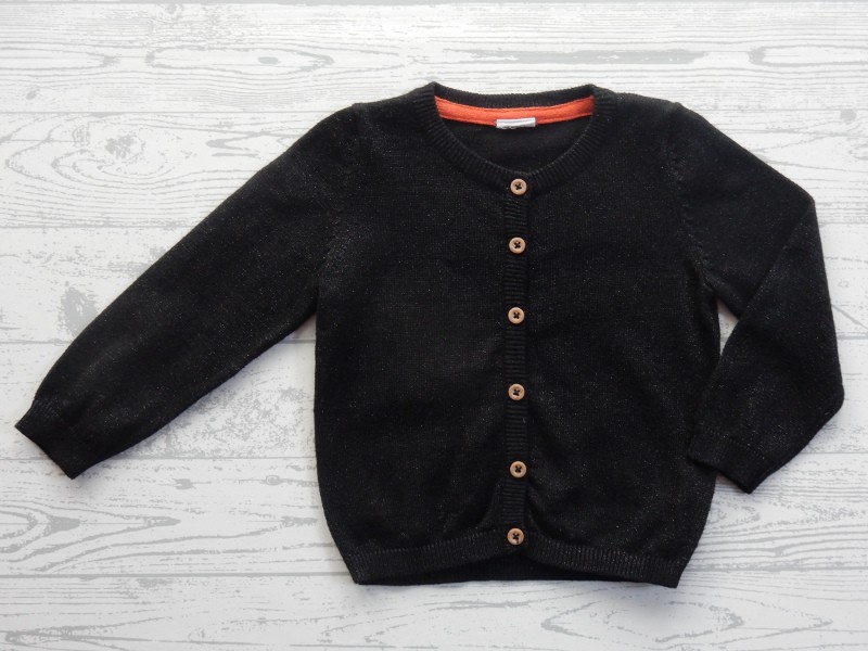 Hema babyvest gebreid zwart goud glitter maat 86