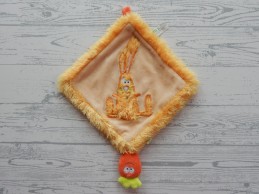 Liboo knuffeldoek velours geel oranje wortel Konijn