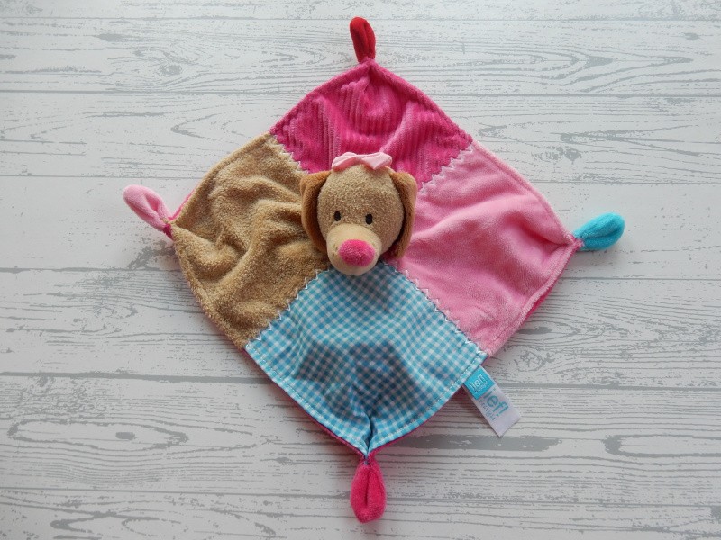 Lief! Lifestyle knuffeldoek velours roze teckel hond Daisy