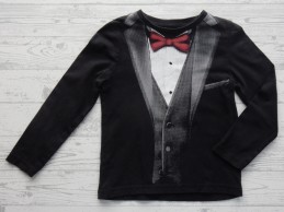 Tough Team longsleeve zwart colbert met blouse en strikje maat 110