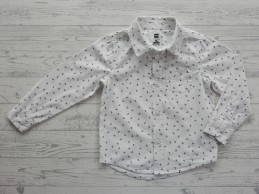 Hema blouse katoen wit zwart strikjes maat 98-104