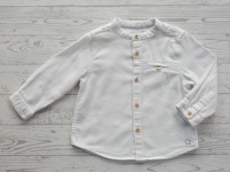 Zara baby blouse overhemd met halsboordje katoen wit maat 80