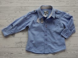 Baby blue blouse overhemd katoen blauw maat 68