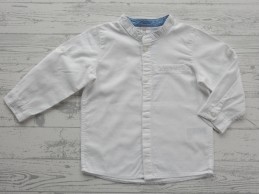 H&M blouse overhemd met halsboordje katoen wit maat 80