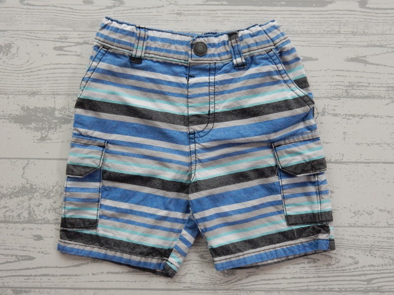 Garanimals short katoen zwart blauw gestreept maat 92