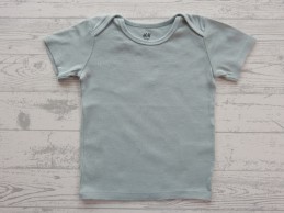 H&M basic baby t-shirt lichtgroen mint maat 80