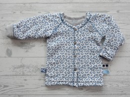 Snoozebaby vest jas blauw wit grijs Mosaic Indigo maat 62
