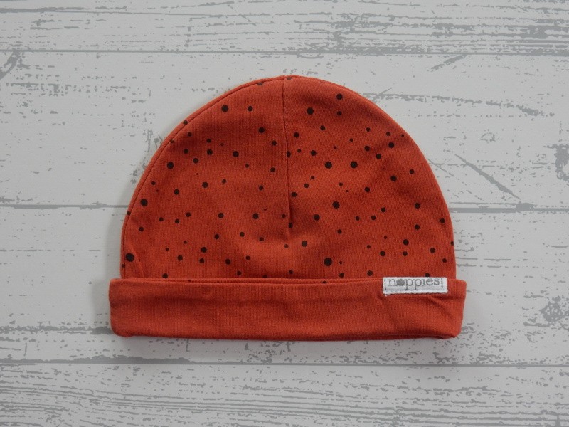Noppies newborn basic mutsje REV Lynn roodbruin maat 50-56