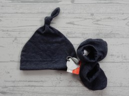 Set babymutsje slofjes blauw 1 maat nieuw