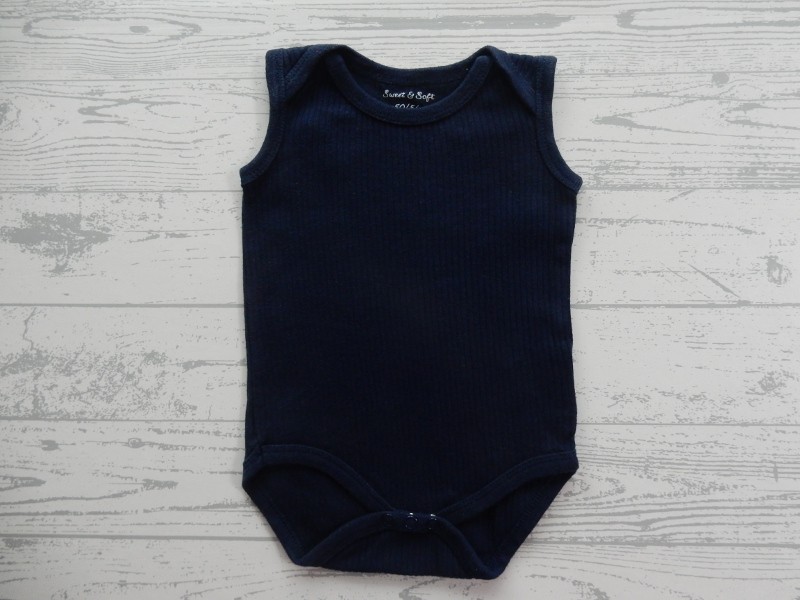 Romper zonder mouw donkerblauw rib