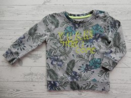Baby sweater grijsmelange tropical print Yeah Here I come maat 86