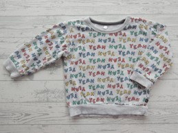 Baby sweater grijsmelange tekst Yeah maat 80-86