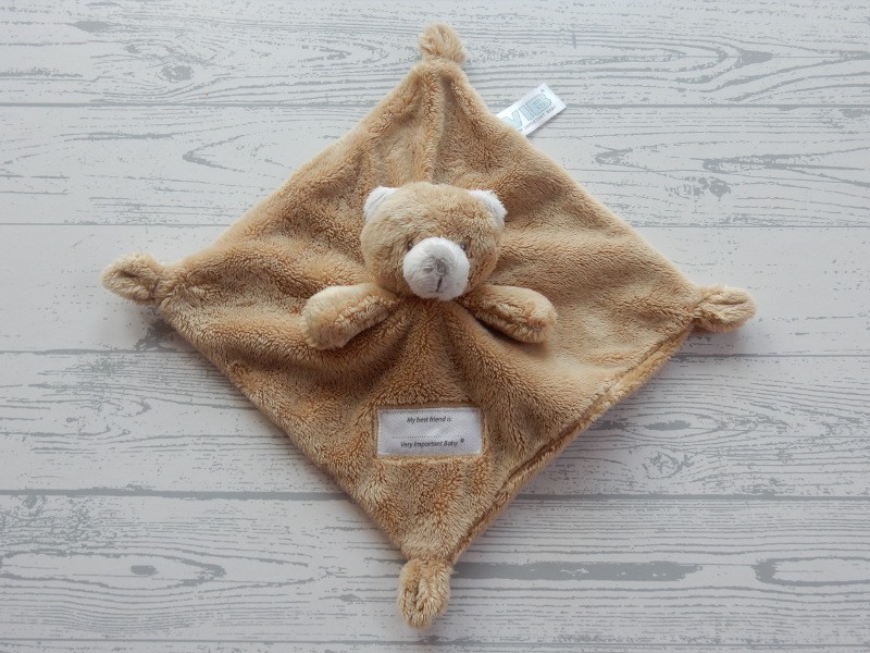 VIB pluche knuffeldoek velours bruin Beer