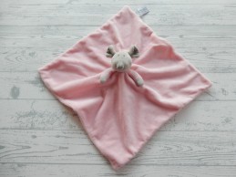 Floppys Teddykompaniet knuffeldoek velours roze grijs muis