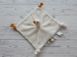 Little Dutch knuffeldoek velours wit geel gans Little Goose klein