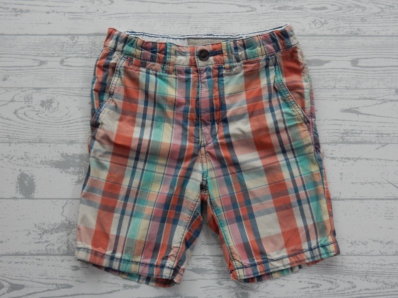 H&M short katoen geruit rood blauw groen geel maat 110