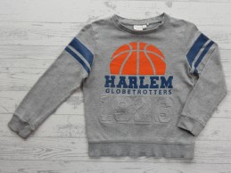 Name it sweater grijs mêlee donkerblauw oranje basketbal maat 116