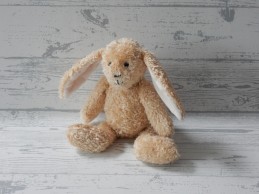 Hema knuffel velours beige konijn M 15 cm